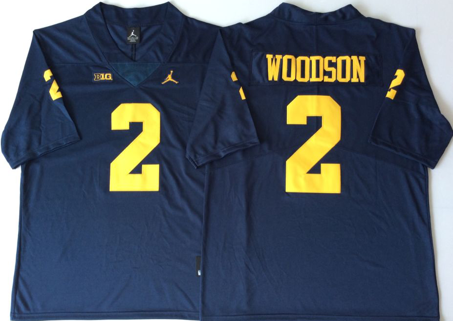 NCAA Men Michigan Wolverines Blue #2 WOODSON->ncaa teams->NCAA Jersey